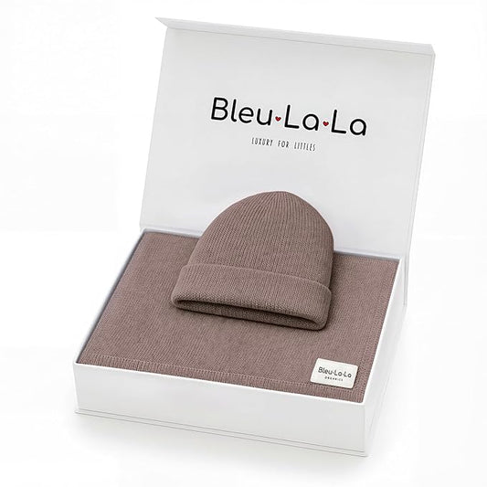 Baby Gift Set - Organic Cotton Newborn Blanket Essentials, Thoughtful Baby Shower & New Baby Gift for Boys & Girls (Luxe - Milk Chocolate)
