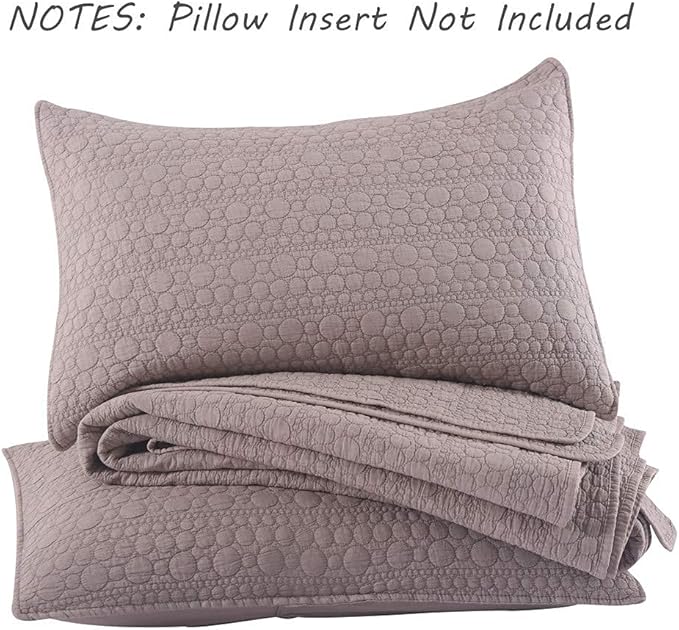 HORIMOTE HOME Quilt Set Queen Size Cameo Rose, Classic Geometric Spots Stitched Pattern, Stone-Washed Microfiber Chic Rustic Look, Ultra Soft Lightweight Quilted Bedspread for All Season, 3 Pieces