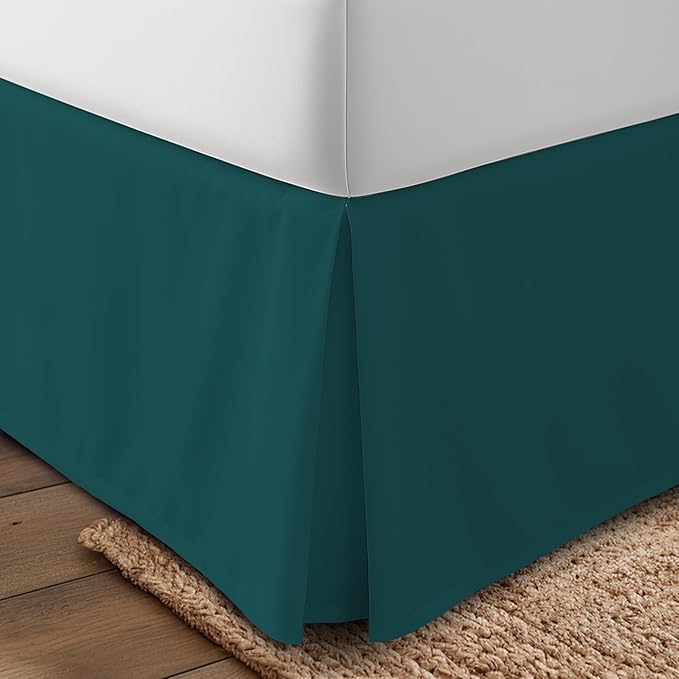 Utopia Bedding Queen Bed Skirt - Soft Quadruple Pleated Ruffle - Easy Fit with 16 Inch Tailored Drop - Hotel Quality, Shrinkage and Fade Resistant (Queen, Teal)