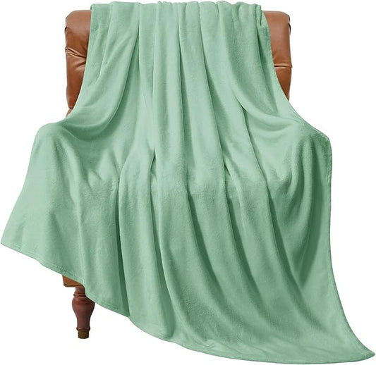 BEDELITE Fleece Blanket Dusty Green Throw Blankets for Couch & Bed, Luxury Plush Cozy Fuzzy Blanket 50" x 60", Super Soft Warm Lightweight Throw Blanket for Travel Camping