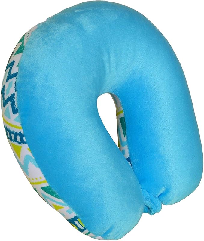 Bookishbunny U Shaped Micro Beads Microbead Neck Head Support Travel Pillow, 12"x12"x4" (WaveBlue)