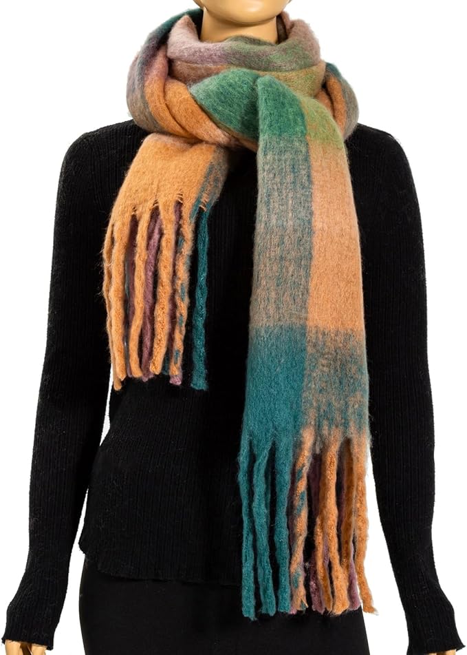 Winter Women Chunky Scarf Warm Blanket Big Thick Large Oversized Wrap Colorful Long Solid Scarves