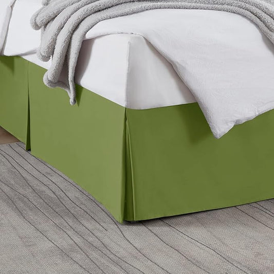 Nestl Calla Green Twin XL Bed Skirt - Twin XL Size Bed Skirt 14 Inch Drop - Brushed Microfiber Bed Skirts - Hotel Quality Pleated Bed Skirt - Shrinkage & Fade Resistant