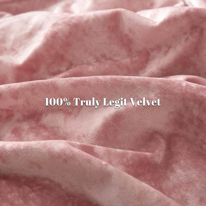 PHF Truly Velvet Duvet Cover Set California King Size, 3pcs Ultra Soft Breathable Comforter Cover Set, Luxury Cozy Flannel Duvet Cover with Pillow Shams Bedding Collection, 104" x 98", Pink