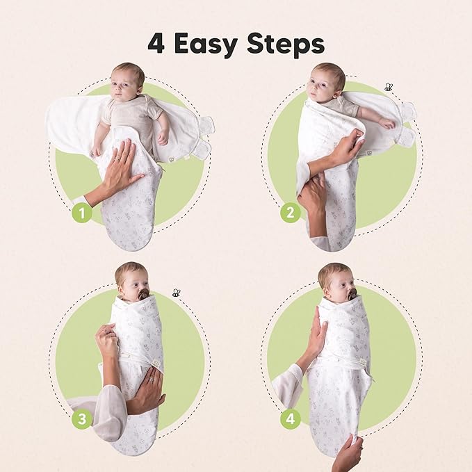 Baby Swaddle Sleep Sacks with Zipper - 3-Pack Swaddles for Newborns 0-3 Months, Infant, Baby Girls, Boys, Soft & Durable Newborn Sleep Sack, Easy Diaper Change Swaddling Blanket (Cloud, OS)