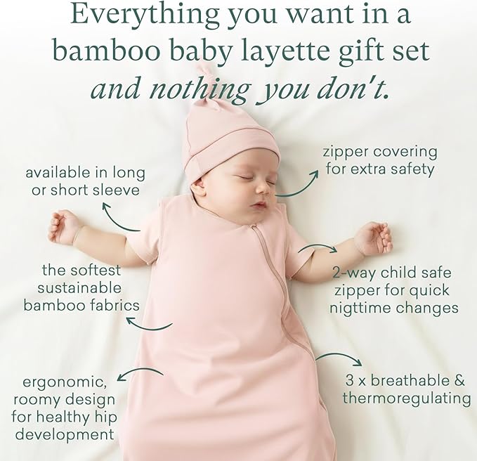 PurComfy Bamboo Newborn Clothes Gift Set: 14-Piece Layette with Sleep Sack, Baby Girl Essentials — Bamboo Lover Set