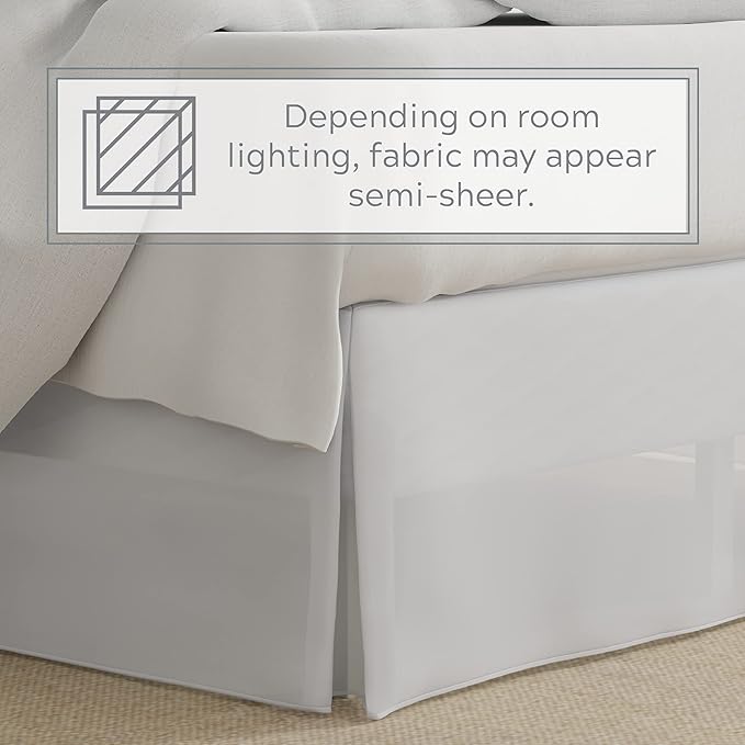 Bed Maker’s Never Lift Your Mattress Bed Skirt, Designed for Box Spring Beds, Split Corners, 14 Inch Drop Length, California King, White