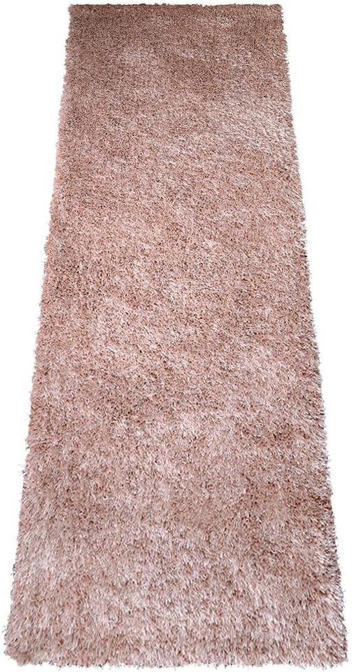 Hand Tufted SHAG Polyester ECO-Friendly Area Rugs - 2'6''x6', Runner, Beige, Solid Plain Design, High Pile Thick Handmade Anti Skid Area Rugs for Living Room, Bed Room K00111