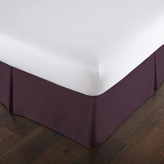Southshore Fine Living, Inc. Twin Size Bed Skirt, 14-Inch Drop Pleated Bed Skirt for Twin Mattress, Dust Ruffle for Twin Size Bed, Purple