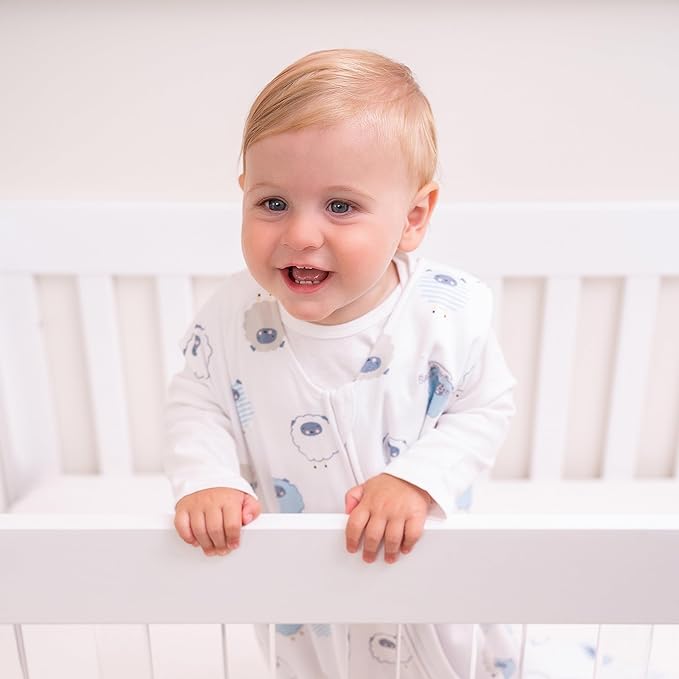 HALO SleepSack, 100% Cotton Wearable Blanket, Swaddle Transition Sleeping Bag, TOG 0.5, Sleepy Sheep, Medium, 6-12 Months