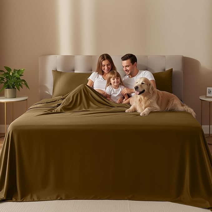 Utopia Bedding Twin Sheet Set – 3 Piece Bed Sheets for Cal King Size Bed, Soft and Breathable Microfiber, Includes 1 Fitted Sheet, 1 Flat Sheet and 2 Pillowcases (Mocha)