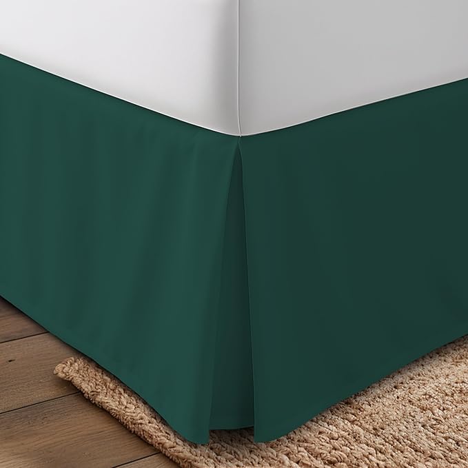 Utopia Bedding Queen Bed Skirt - Soft Quadruple Pleated Ruffle - Easy Fit with 16 Inch Tailored Drop - Hotel Quality, Shrinkage and Fade Resistant (Queen, Emerald)