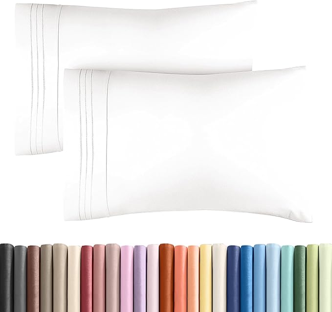 King Pillow Cases Set of 2 - Ultra Soft Hotel Quality Pillowcase Covers - Comfy, Cozy & Wrinkle Free - Shrinkage and Fade Resistant - Machine Washable Pillow Protectors - 2 Piece Set - Antique White