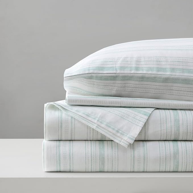 Comfort Spaces 100% Cotton Sheet Set Breathable, Lightweight, Soft with 14" Elastic Pocket Fits up to 16" Mattress, All Season Cozy Bedding, Matching Pillow Case, Full Good Vibes 4 Piece
