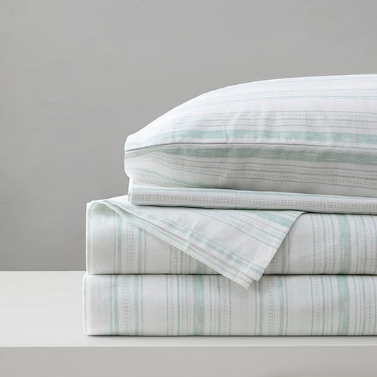 Comfort Spaces 100% Cotton Sheet Set Breathable, Lightweight, Soft with 14" Elastic Pocket Fits up to 16" Mattress, All Season Cozy Bedding, Matching Pillow Case, Full Good Vibes 4 Piece