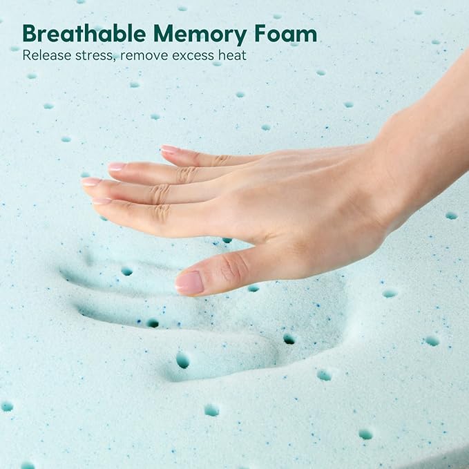 Babelio Breathable Crib Mattress, Dual-Sided, Memory Foam, Waterproof, Removable and Machine-Washable Cover, for Toddler and Baby 52" x 27.5"