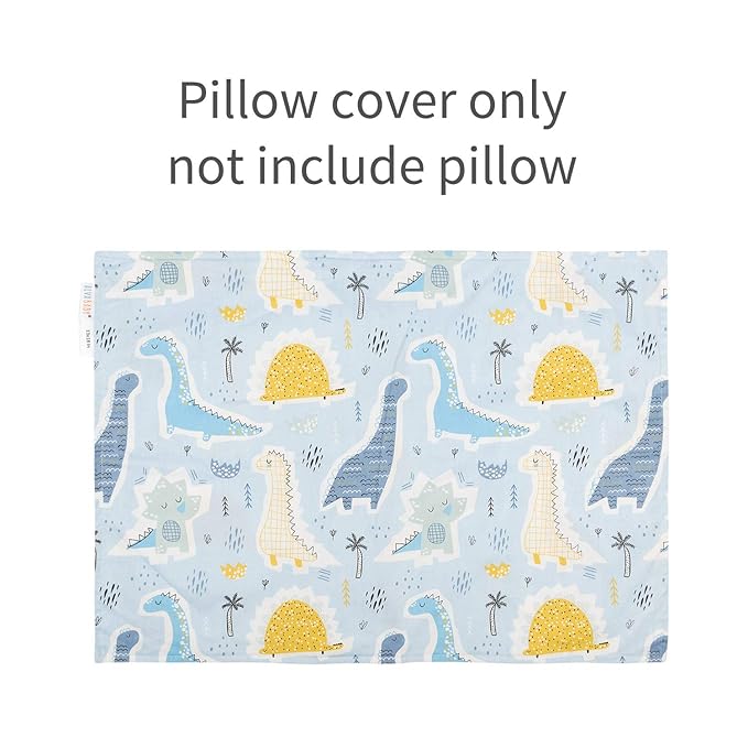 ALVABABY Cotton Toddler Pillowcases 2 Pack Kids Pillow Cover Fit 13"x 18" or 12"x16" Envelope for Girl Boy Sleepy Travel (Pillowcase Only)