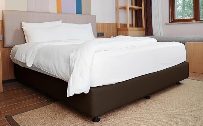 Twin/Twin XL Box Spring Cover - Jersey Knit & Stretchy Wrap Around 4 Sides Bed Skirt for Hotel & Home, Brown