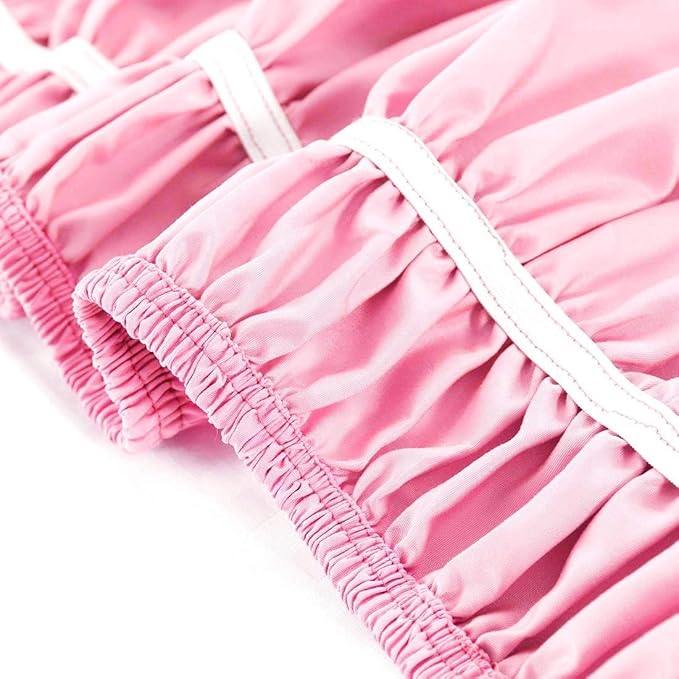 Bed Skirt - Wrap Around Bed Skirts Elastic Dust Ruffles, Easy Fit Wrinkle and Fade Resistant Luxurious Fabric Solid Color, Pink Twin XXL Size Beds 15 Inch Drop