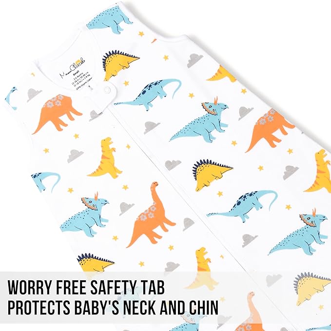Mama Cheetah Baby Sleep Sack 1.0 TOG, Organic Cotton Baby Wearable Blanket with Two-Way Zipper, Swaddle Transition Sleeping Bag, All-Season Sleep Sack for Newborn Infant Boy Girl, 0-6 Months, 1-Pack