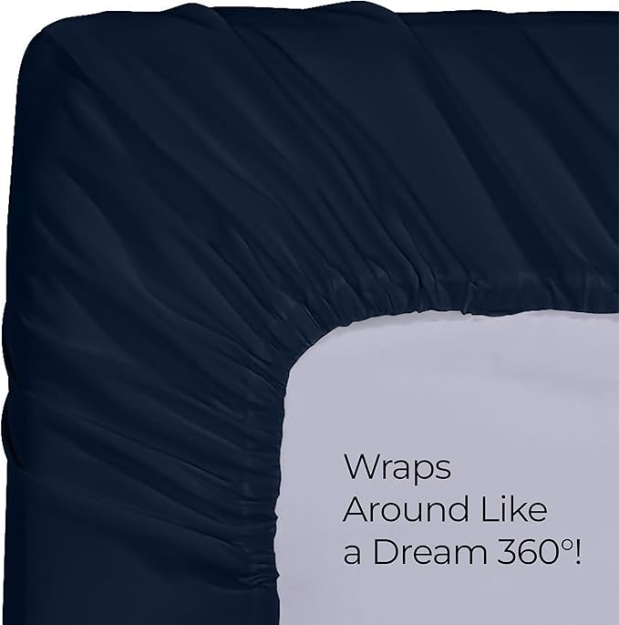 Utopia Bedding Queen Fitted Sheet - Bottom Sheet - Deep Pocket - Soft Microfiber - Shrinkage and Fade Resistant - Easy Care -1 Fitted Sheet Only (Navy)