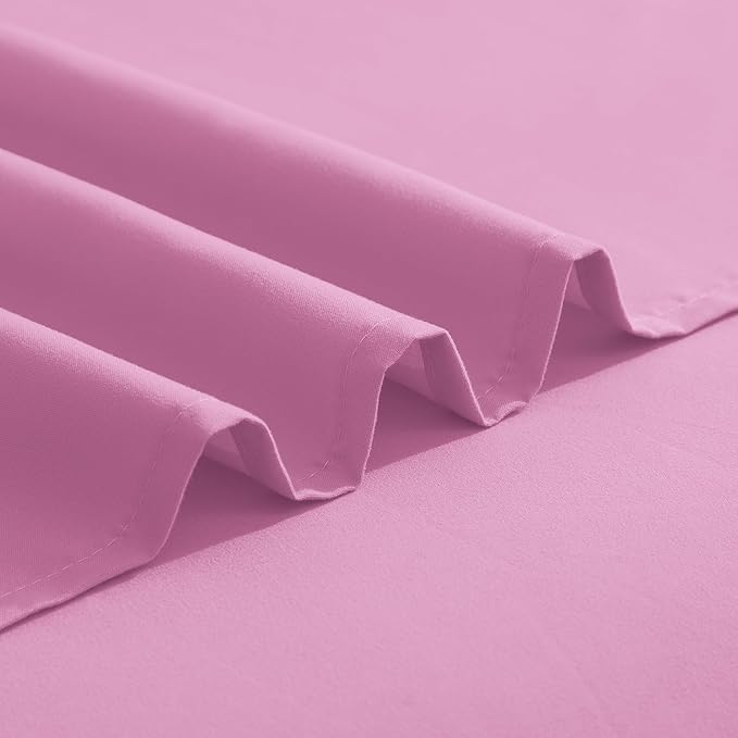 Elegant Comfort Luxurious 1500 Premium Hotel Quality Microfiber Three Line Embroidered Softest 5-Piece Bed Sheet Set, Wrinkle and Fade Resistant, Split King, Light Pink