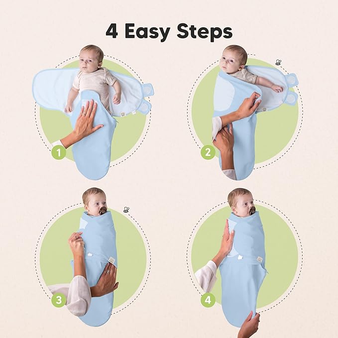 Baby Swaddle Sleep Sacks with Zipper - 3-Pack Swaddles for Newborns 0-3 Months, Infant, Baby Girls, Boys, Soft & Durable Newborn Sleep Sack, Easy Diaper Change Swaddling Blanket (ABC Land Cloud, OS)