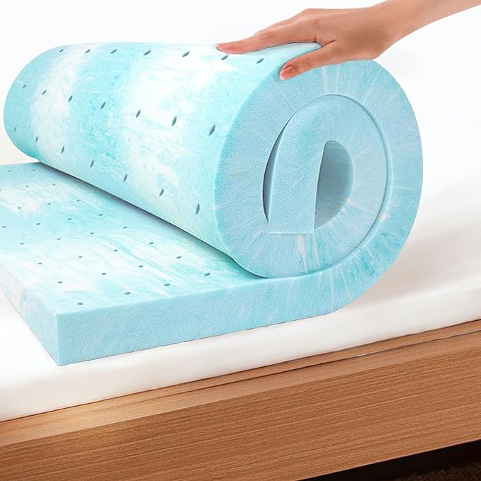 EGO Topper 4 Inch King Memory Foam Mattress Topper, Gel Foam Mattress Topper for Pressure Relief, Ventilated Design Bed Topper in a Box, CertiPUR-US Certified, 76"×80", Medium