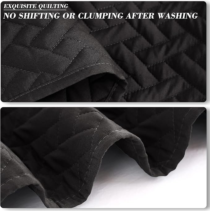 Exclusivo Mezcla King Size Quilt Bedspreads with Basket Weave Pattern, Soft Lightweight Summer Quilts Bedding Set Coverlets Bed Cover for All Seasons, Black