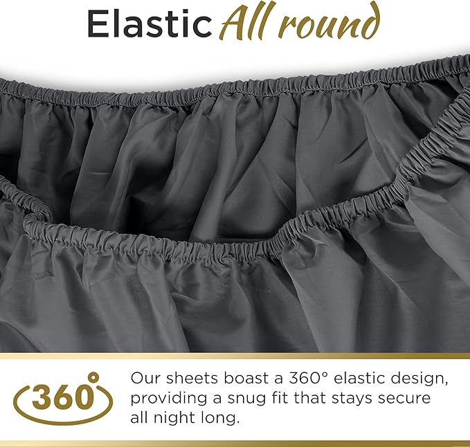 Full XL 100% Microfiber Double Brushed Sheet Set - Extra-Soft, Breathable & Wrinkle-Free - 15" Deep Pockets, 54" x 80" - Ideal for Extra Long Full Beds - 4PC Set (Full XL, Black)