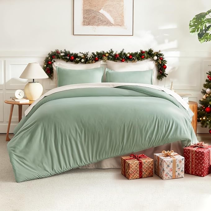 Litanika Twin XL Comforter Set Sage Green - 2 Pieces Extra Long Bed Set for College Dorm, All Season Bedding Set for Girls and Boys