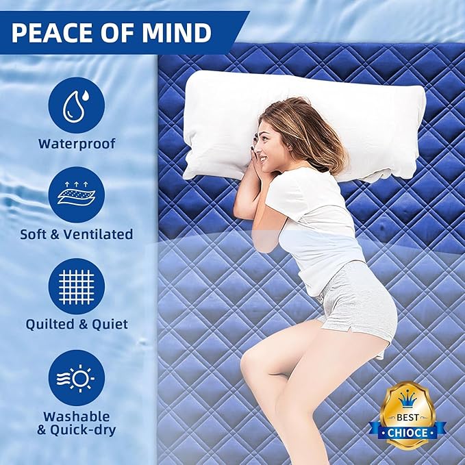 Waterproof Queen Mattress Protector, Breathable Queen Size Mattress Pad Cover Fitted Deep Pocket 8"-21", Soft Noiseless Mattress Cover Washable Padded for Home Bedroom