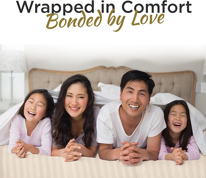 Twin XL 100% Microfiber Double Brushed Sheet Set - Extra-Soft & Wrinkle-Free - 15" Deep Pockets, 39" x 80" - Ideal for Dorms, Hospitals & Split King Beds - 3 PC Set (Twin XL, Damask Ivory Stripe)