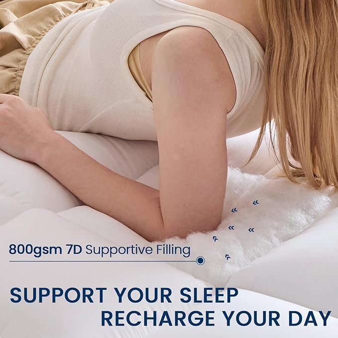 YUGYVOB Mattress Pad Extra Thick, Cooling, and Breathable Full Size Mattress Topper 8-21" Deep Pocket Soft Down Alternative Fill