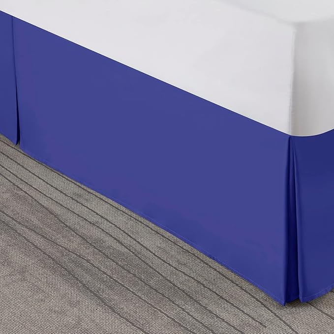 Nestl Royal Blue Bed Skirt King Size - King Bed Skirt 14 Inch Drop - Brushed Microfiber Bed Skirts - Hotel Quality Pleated Bed Skirt - Shrinkage & Fade Resistant
