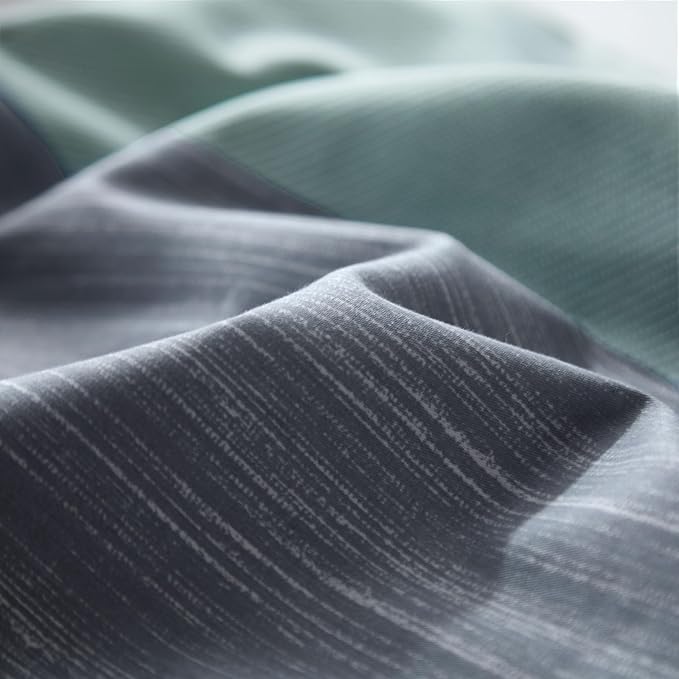 VM VOUGEMARKET Cotton Modern Duvet Cover Set Blue Green Multi-Dimensional Patchwork Design Simple Luxury Cool 3 Pieces King Bedding Set-No Comforter
