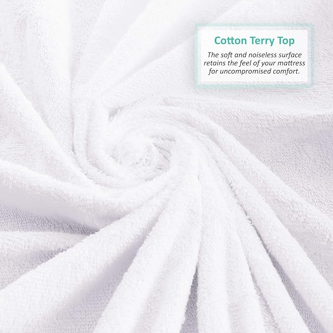 Nestl Premium Zippered Mattress Encasement - Water Proof Cal King Mattress Protector - Cotton Terry Top Fits 15 Inches Deep - Cal King