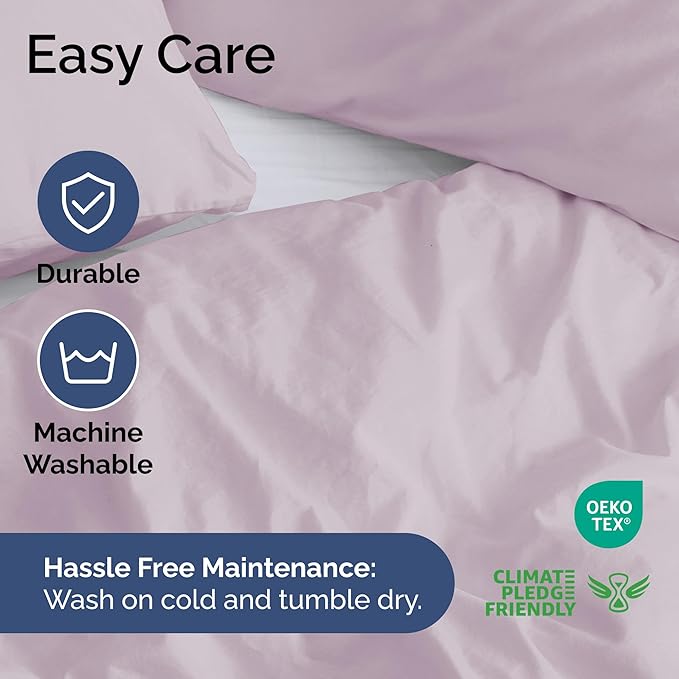 Duvet Cover Full Size - Extra Soft Full Size Duvet Cover - Lightweight & Breathable - Easy Care & Fade Free with Zipper Closures & Ties - 80" x 90" Inches - (Light Lavender) Comforter Not Included