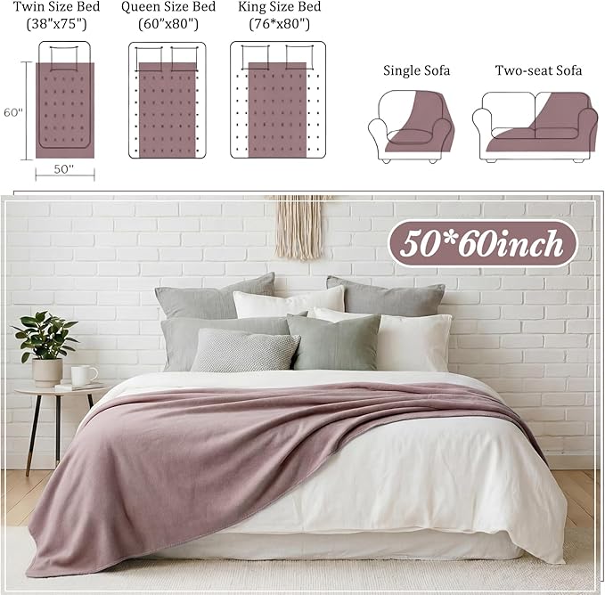 Kinlop Fleece Blanket Bulk 60 x 50 Inch Soft Lightweight Fleece Cozy Blanket Warm Throw Plush Pet Throw for Bed Couch Sofa Home Office Wedding Gifts Travel Camping(Pink Rose,40 Packs)