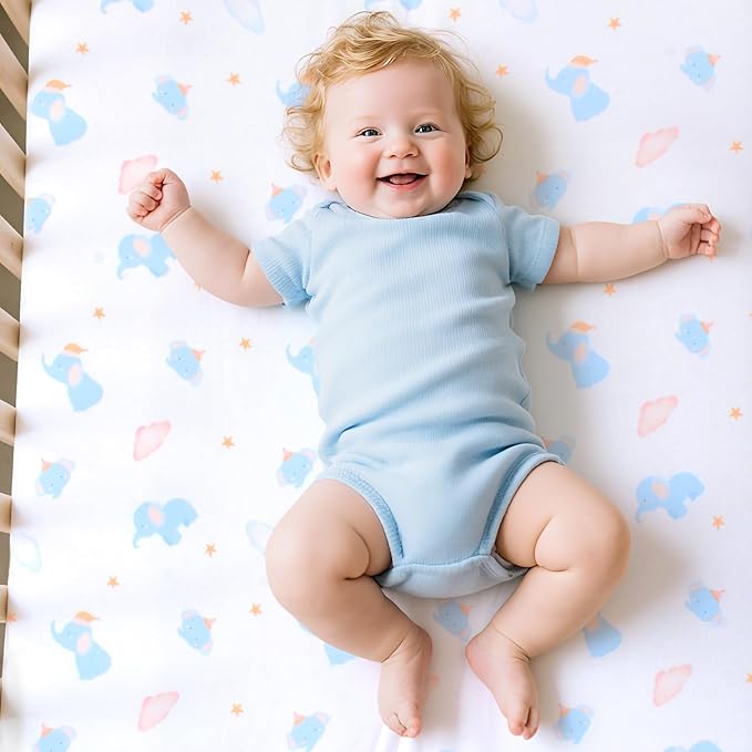 UOMNY Crib Sheet,Boys Girls Crib Sheets Baby Sheet for Standard Crib and Toddler Mattresses Nursery Bedding Sheet Crib Mattress Sheets for Boys and Girls 1 Pack Toddler Sheet