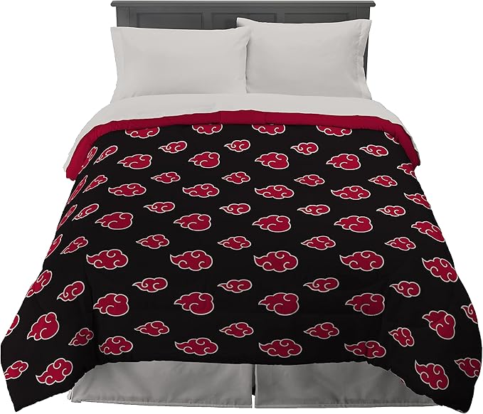 Naruto Anime Akatsuki Pattern Bedding Soft Microfiber Comforter, Queen, (Official Naruto Product) by Franco