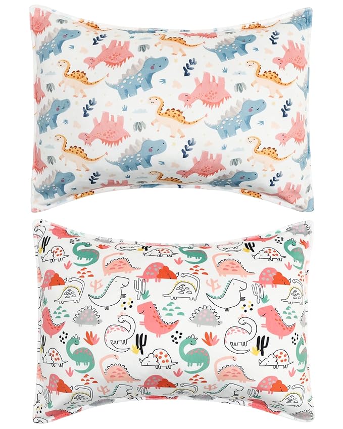 ALVABABY Toddler Pillowcase Kids Pillow Cover Polyester Bean Velvet Soft Warm 2 Pack Fit 13"x 18" or 12"x16" Envelope for Girl Boy Sleepy Travel 2TPMT01A