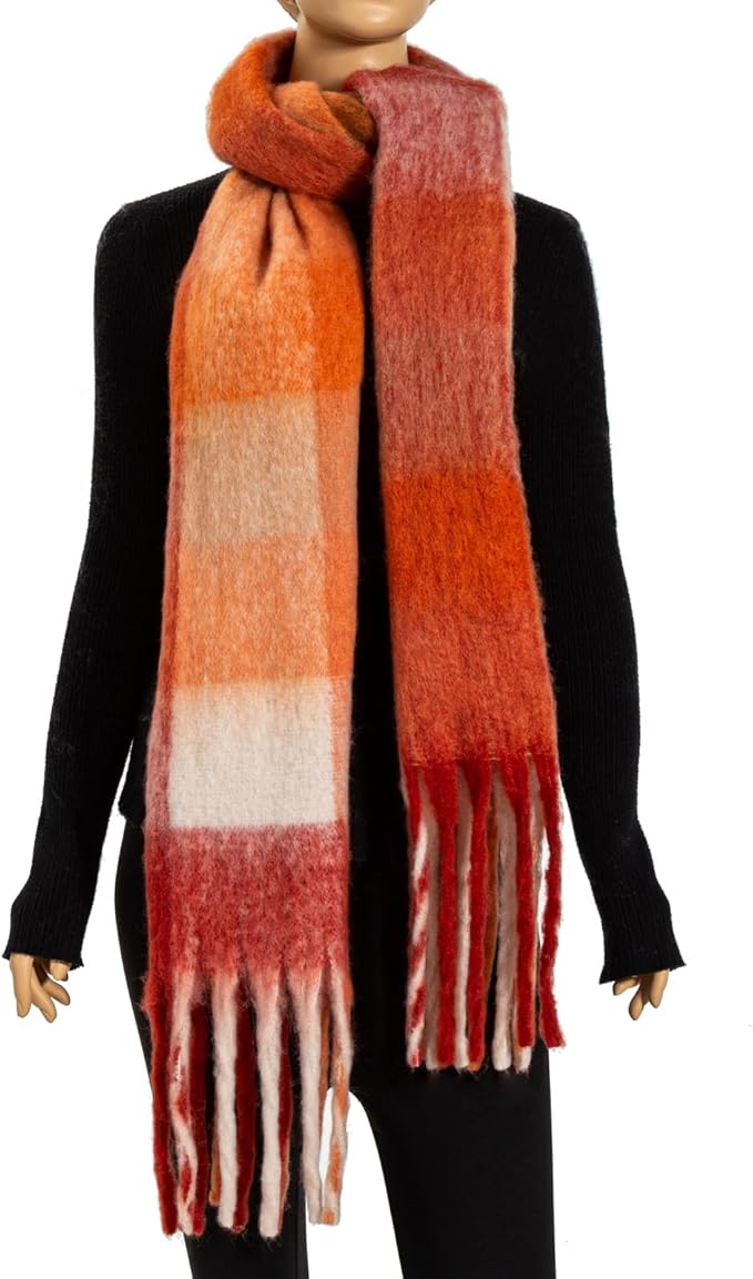 Winter Women Chunky Scarf Warm Blanket Big Thick Large Oversized Wrap Colorful Long Solid Scarves