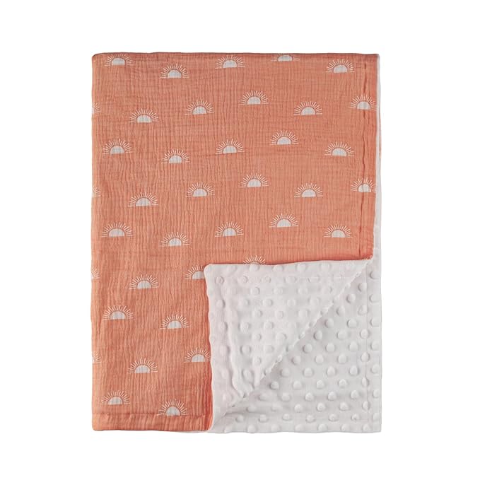 Soarwg Kids Baby Blanket Unisex Newborn, Super Soft Nursery Minky Blankets with Muslin Cotton for Boys Girls, Toddler Baby Nursery Bed Blanket Shower Gifts, 30 x 40 Inch