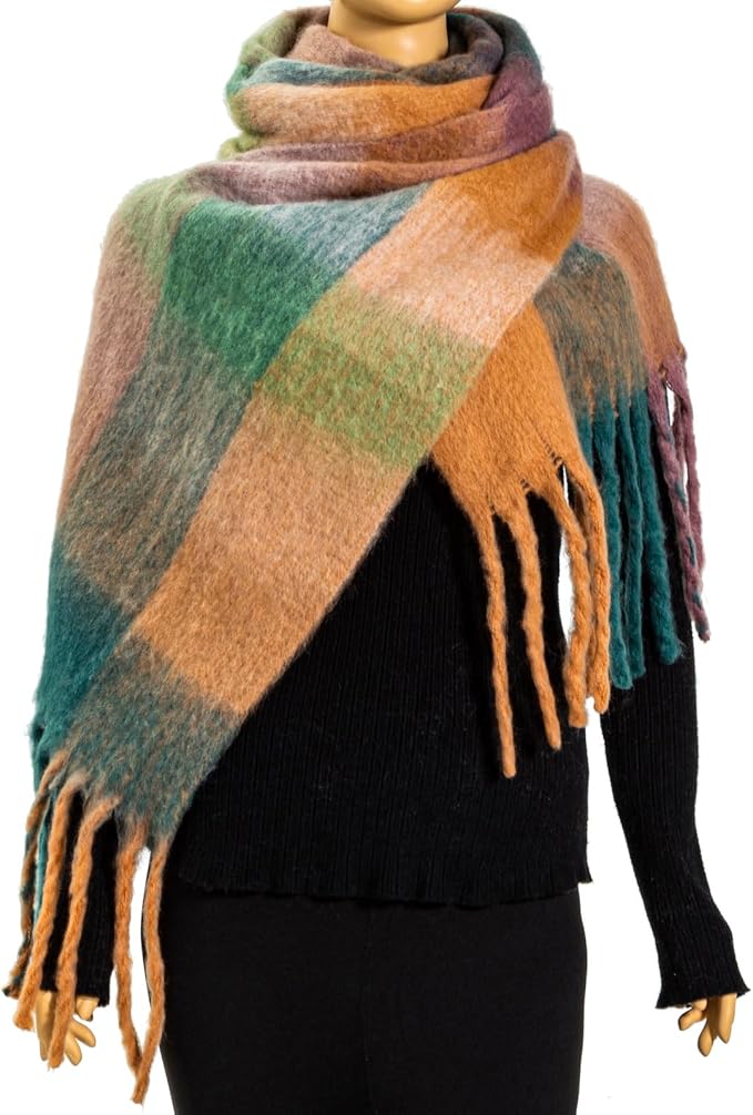Winter Women Chunky Scarf Warm Blanket Big Thick Large Oversized Wrap Colorful Long Solid Scarves