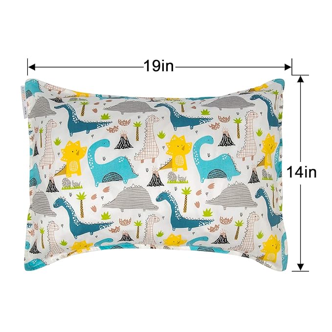 ALVABABY Toddler Pillowcases Cotton Large Pillow Cover Fits 14x19 or 13 x 18 Kids Bedding Pillow 2 Packs Pillow Covers Envelope for Kids Boys Girls Sleeping Travel 2L-2TPW09