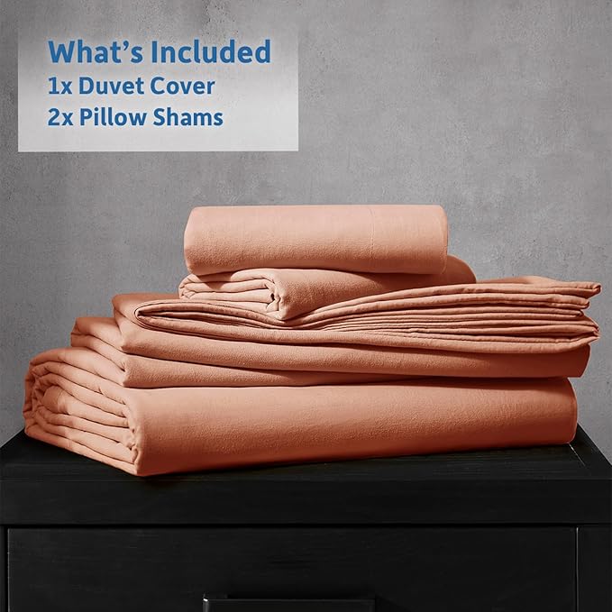 Nestl Rust Duvet Cover Queen Size - Soft Prewashed Queen Duvet Cover Set, 3 Piece, with Zipper Closure, 1 Duvet Cover 90x90 inches and 2 Pillow Shams