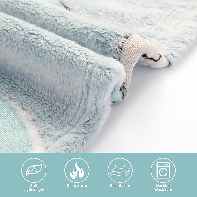 Glow in The Dark Blanket Shark Pattern for Unique Birthday Gifts for Girls Boys Teens, Lightweight Soft Cozy Warm Fuzzy 60"×80" Blue
