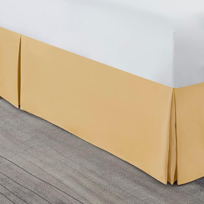 Nestl Gold Bed Skirt Queen Size - Queen Bed Skirt 14 Inch Drop - Brushed Microfiber Bed Skirts - Hotel Quality Pleated Bed Skirt - Shrinkage & Fade Resistant