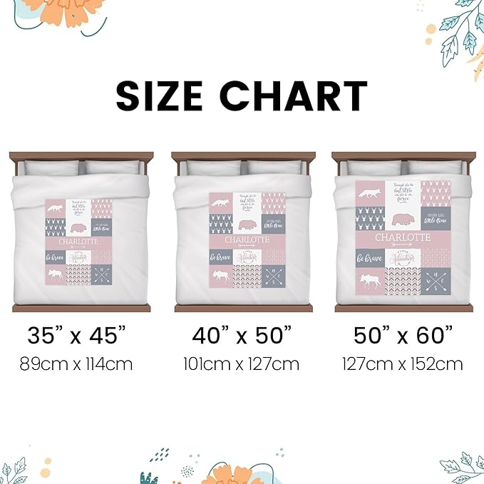 Personalized Baby Blanket Custom Blanket with Name for Newborn Baby Girls Nursery Blankets Gifts Customize Baby Blankets 35x45in Newborn Holiday Shower Gift, Pink